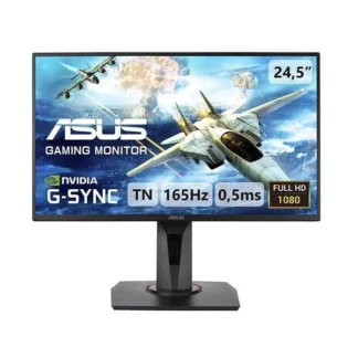 ASUS - Vg258Qr, 24.5-Inch (62.23 cm) Full Hd 1920 x 1080 Pixels, Nvidia G-Sync Compatible Esports Gaming LCD Monitor, 0.5Ms, Up to 165 Hz, Dp, Hdmi, Low Blue Light, Flicker Free (Black) 